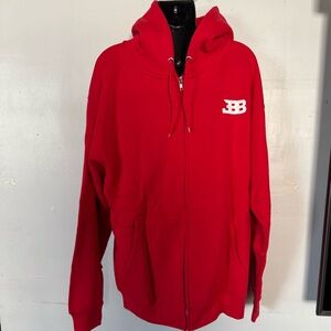 NWT- BIG BALLER BRAND Red Zip-Up Hoodie with Logo.